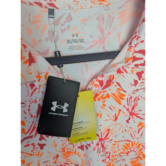 Under Armour Polo Shirt Womens XL White Active Sleeveless Golf UPF 30+ Anti Odor - Picture 4 of 11